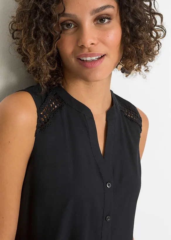 Blouse sans manches avec détail au crochet, bonprix