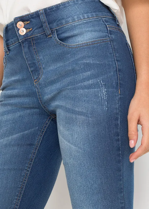 Bermuda en jean, taille mi-haute, bonprix