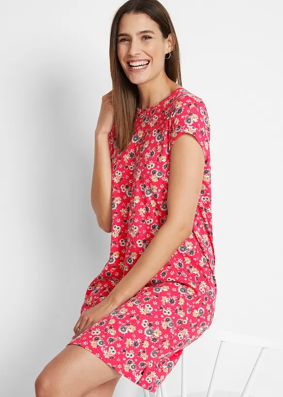 Lot de 2 robes en jersey 100% coton, fentes latérales, bonprix