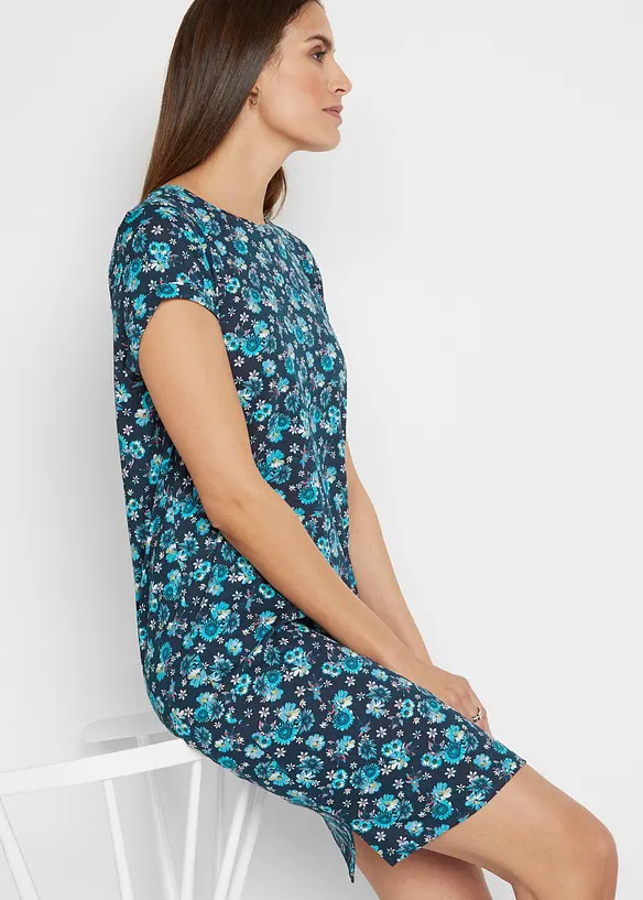 Lot de 2 robes en jersey 100% coton, fentes latérales, bonprix