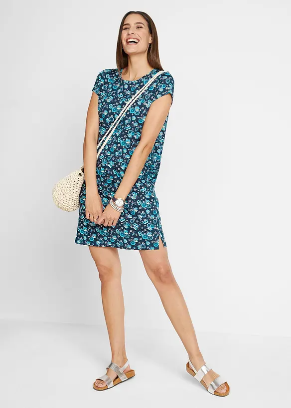 Lot de 2 robes en jersey 100% coton, fentes latérales, bonprix