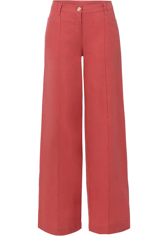 Pantalon palazzo léger en lin mélangé, bonprix