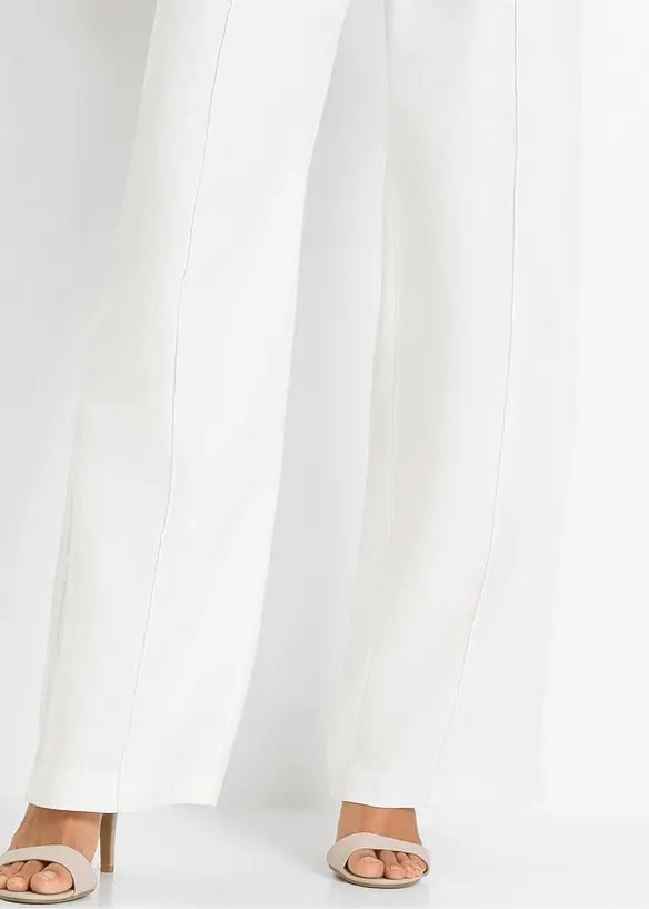 Pantalon palazzo léger en lin mélangé, bonprix