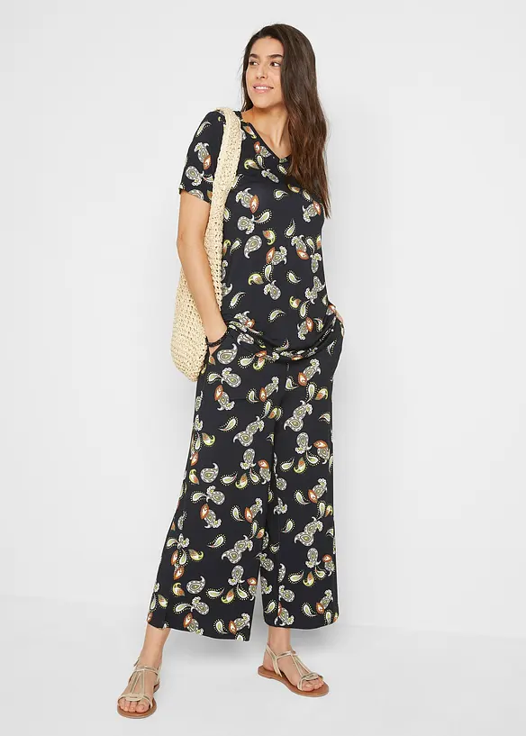 T-shirt et jupe-culotte en viscose fluide (ens. 2 pces), bonprix