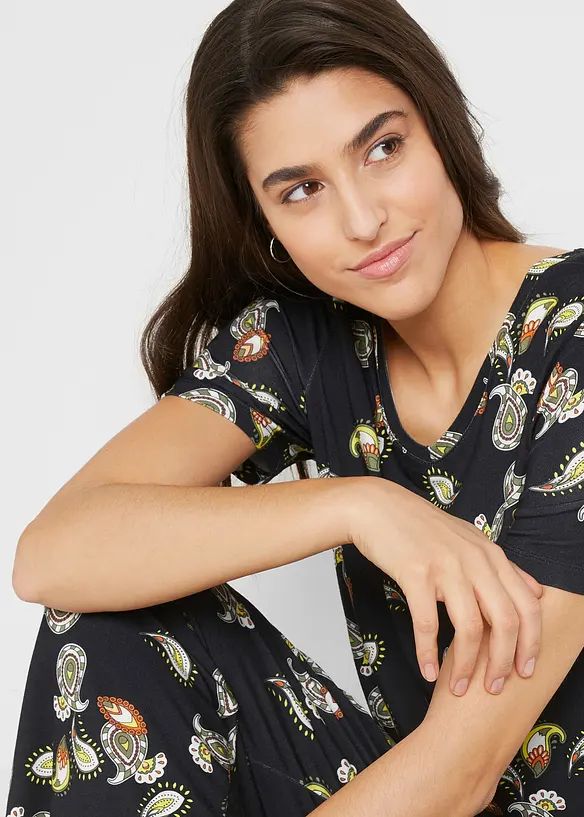 T-shirt et jupe-culotte en viscose fluide (ens. 2 pces), bonprix