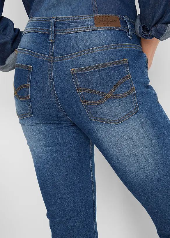 Jean slim taille mi-haute, raccourci, bonprix