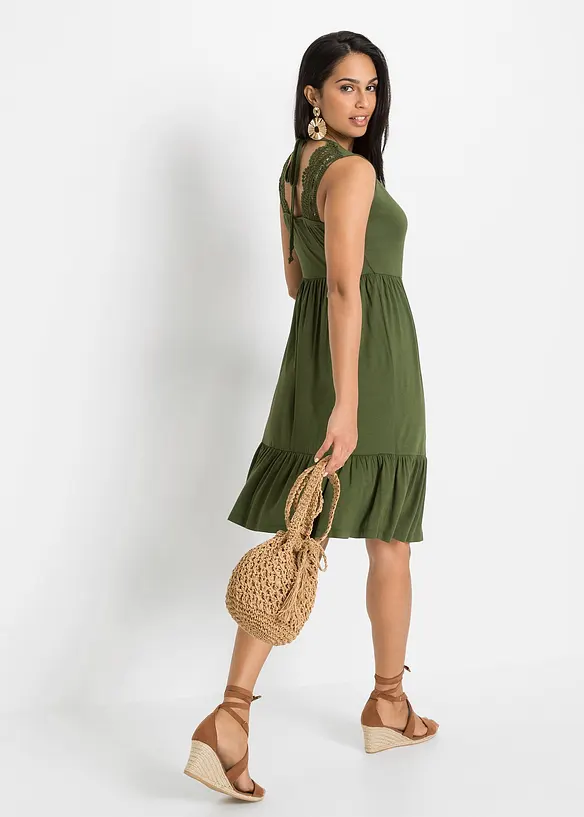 Robe en jersey avec dentelle, bonprix