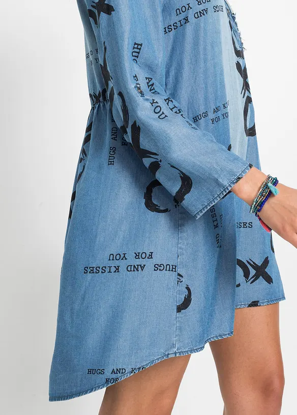 Robe en jean oversize avec inscription en TENCEL™ Lyocell, bonprix