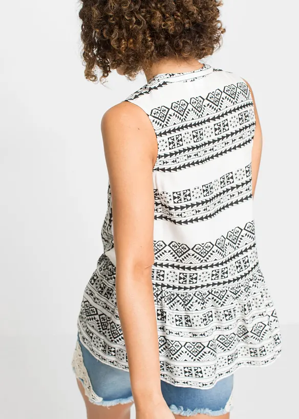 Blouse sans manches en viscose douce, bonprix