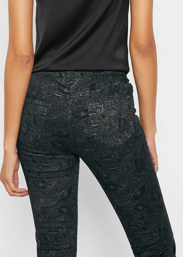 Pantalon en twill à imprimé raffiné, bonprix