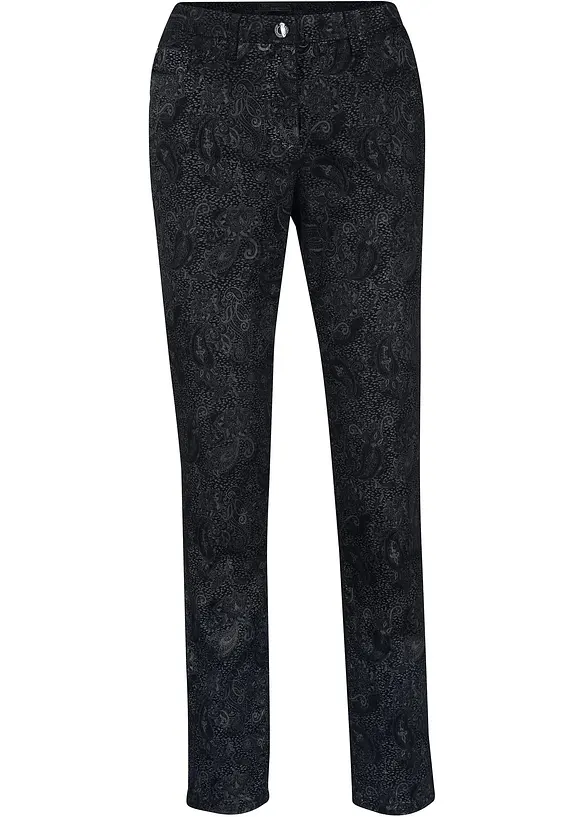 Pantalon en twill à imprimé raffiné, bonprix