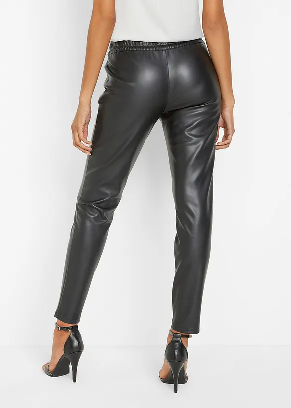 Pantalon enduit à taille élastiquée, bonprix