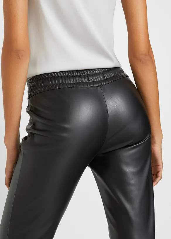 Pantalon enduit à taille élastiquée, bonprix