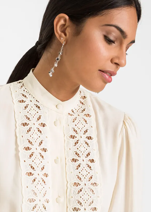 Chemisier à dentelle en viscose mélangée, bonprix