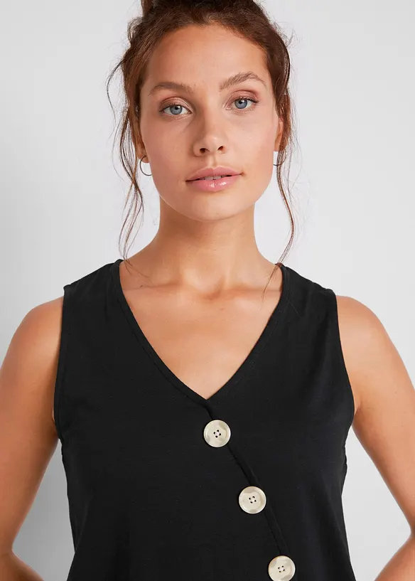 Top en coton style cache-c&oelig;ur &agrave; base &eacute;lastiqu&eacute;e, bonprix