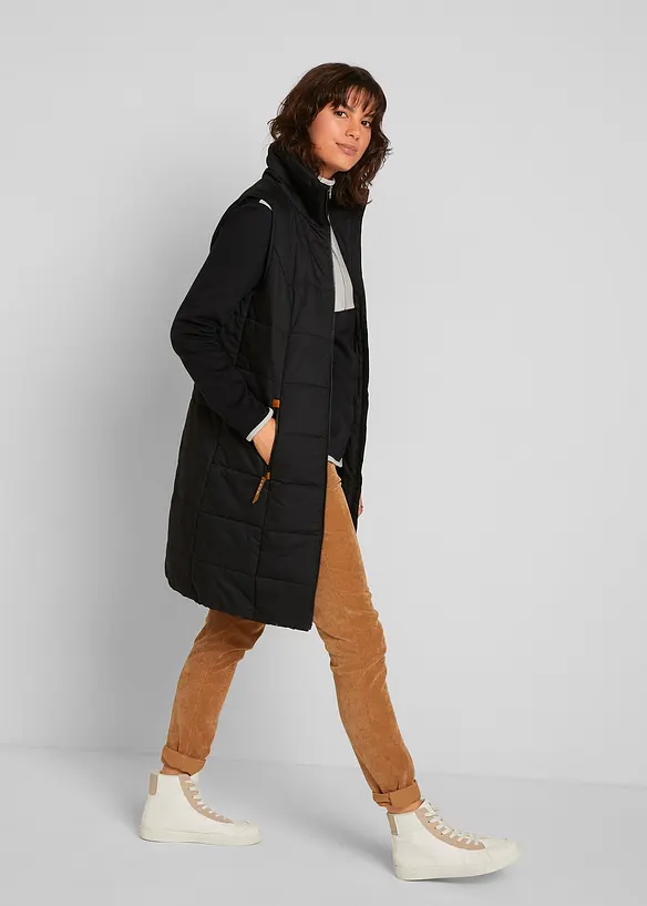 Longue doudoune sans manches à col montant, bonprix