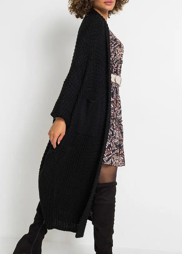 Gilet long en maille, bonprix