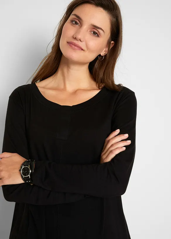 T-shirt manches longues en coton et viscose, bonprix