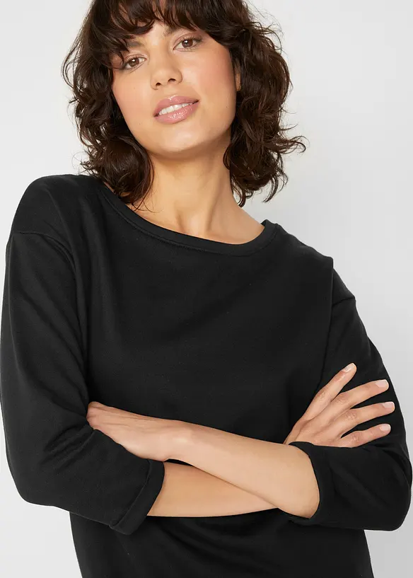 Robe sweat manches 3/4, intérieur gratté doux, bonprix