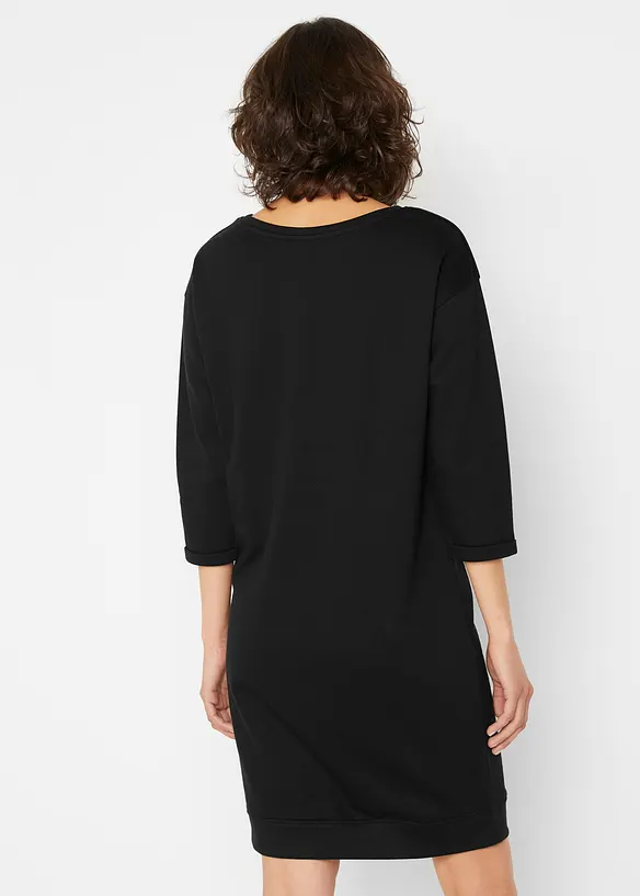Robe sweat manches 3/4, intérieur gratté doux, bonprix