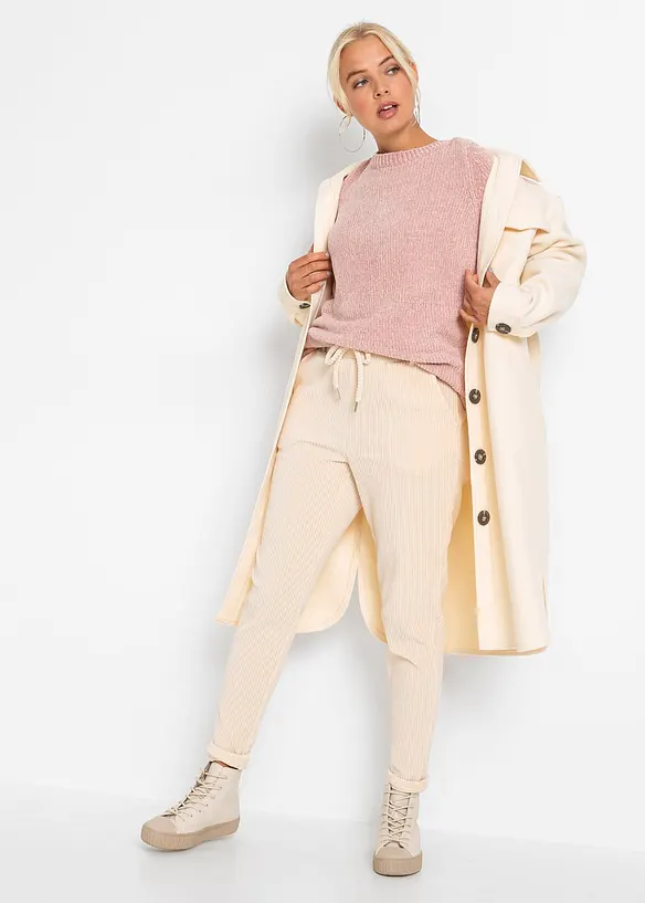 Pull long en maille chenille, bonprix