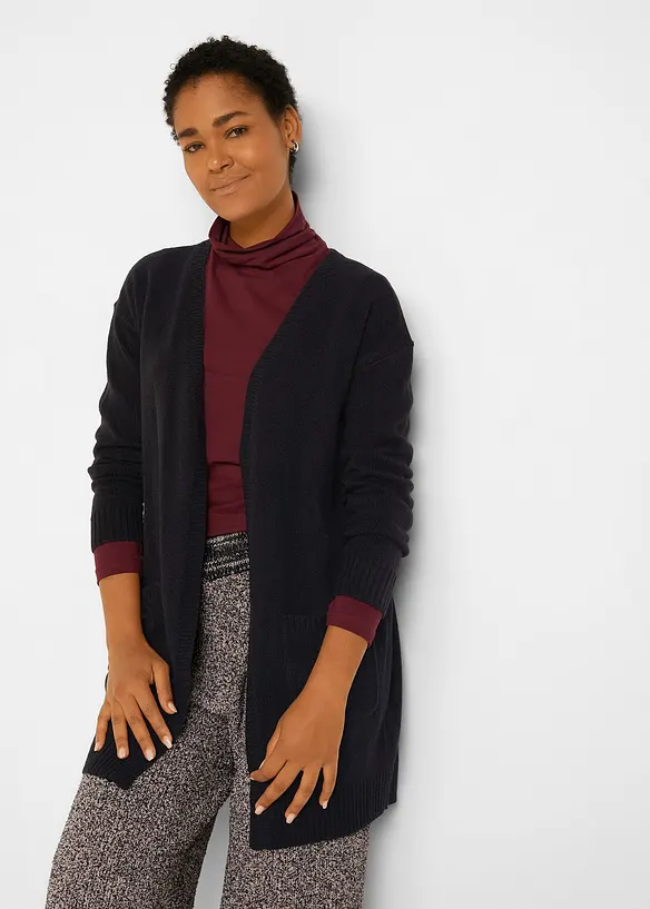 Gilet long en maille, bonprix