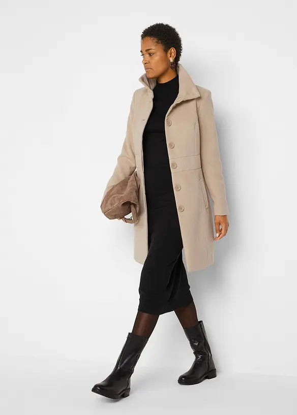 Robe en maille à col montant, bonprix