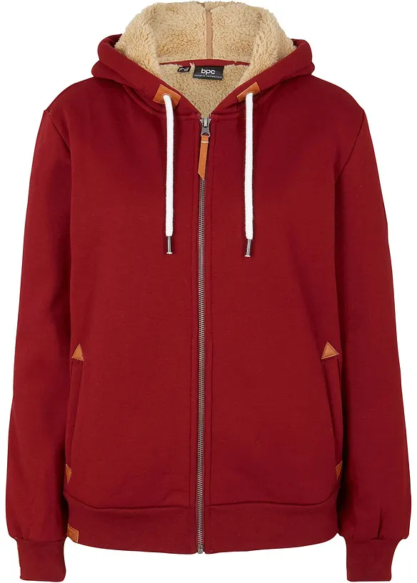 Gilet zippé à capuche avec doublure peluche, bonprix