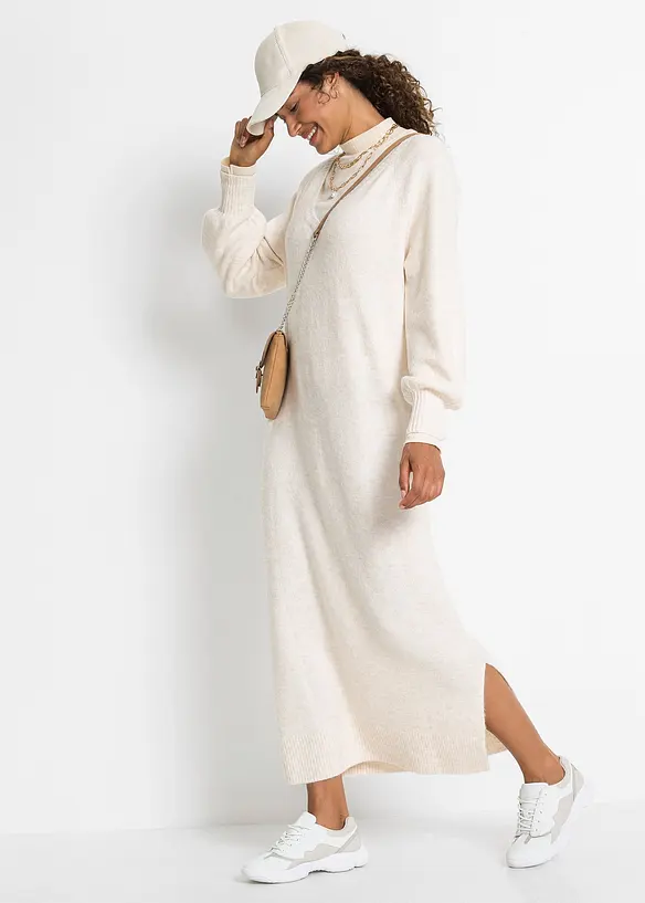 Robe midi oversize en maille, bonprix