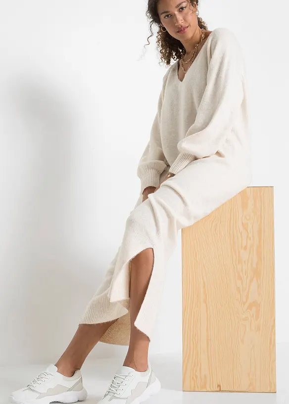 Robe midi oversize en maille, bonprix