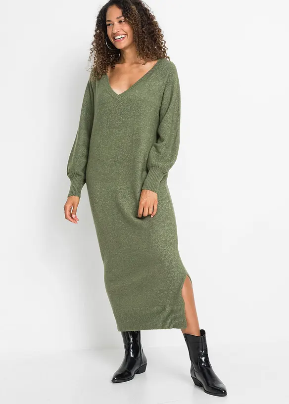 Robe midi oversize en maille, bonprix