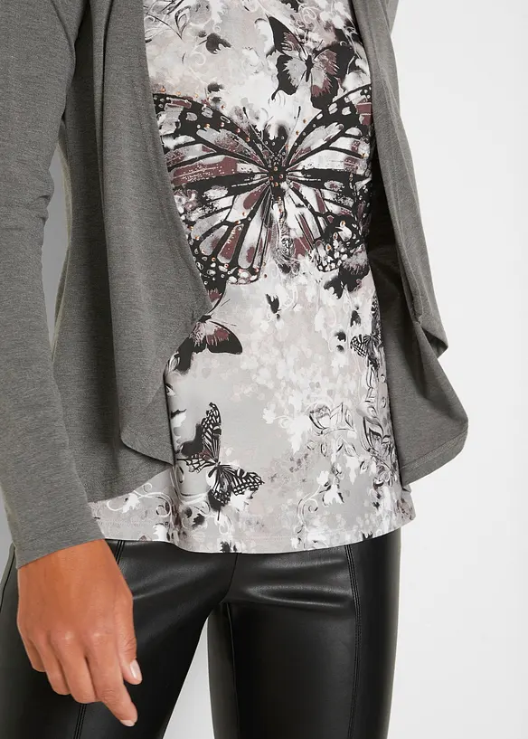 T-shirt 2-en-1 &agrave; imprim&eacute; papillon, bonprix