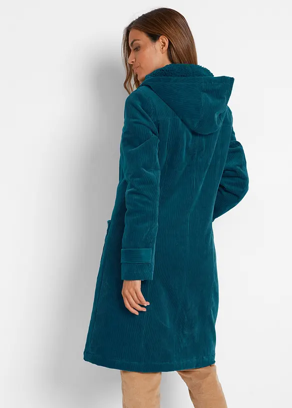 Duffle-coat en velours côtelé doublé, bonprix