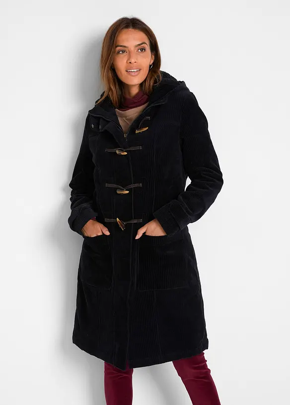 Duffle-coat en velours côtelé doublé, bonprix