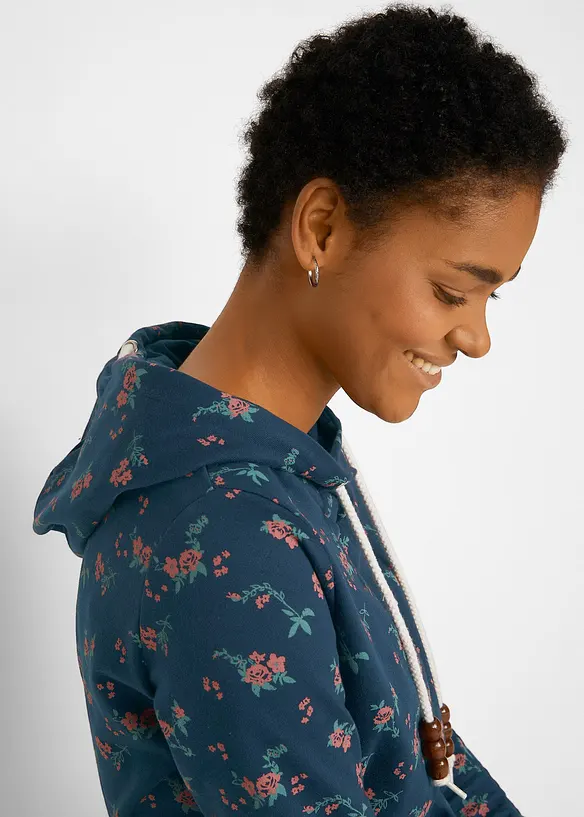 Sweat à capuche avec cordon, 100% coton, bonprix