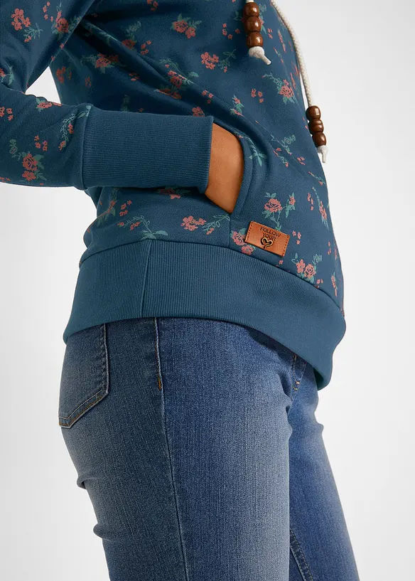 Sweat à capuche avec cordon, 100% coton, bonprix