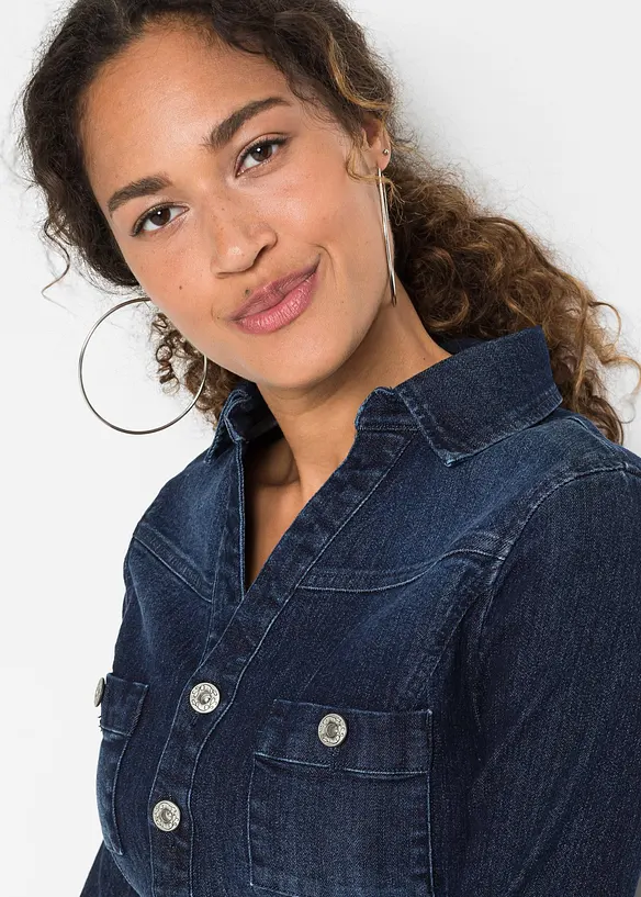Robe en jean avec ceinture, bonprix