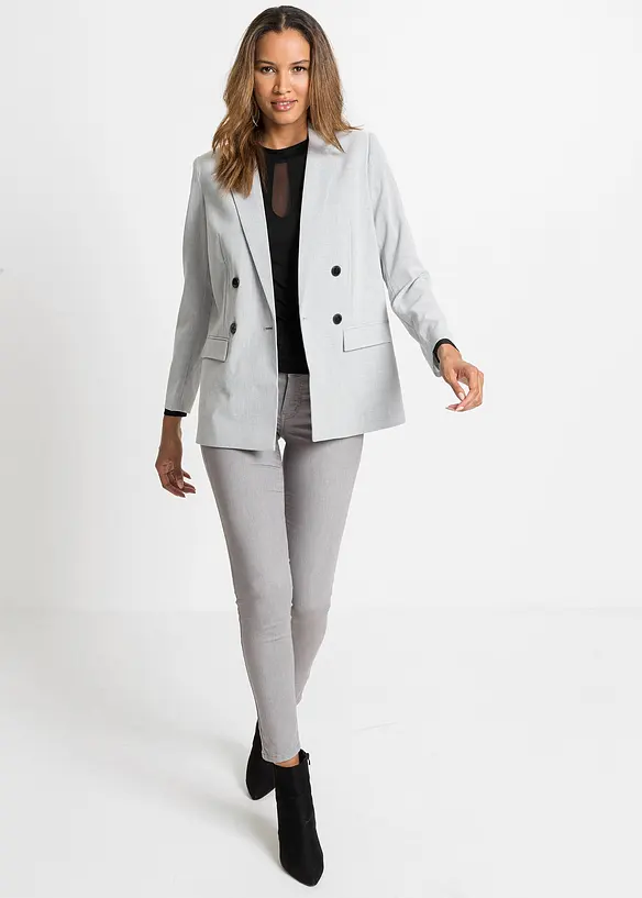 T-shirt manches longues en viscose et mesh, bonprix