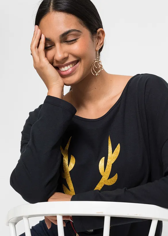 T-shirt de Noël épaules nues, bonprix