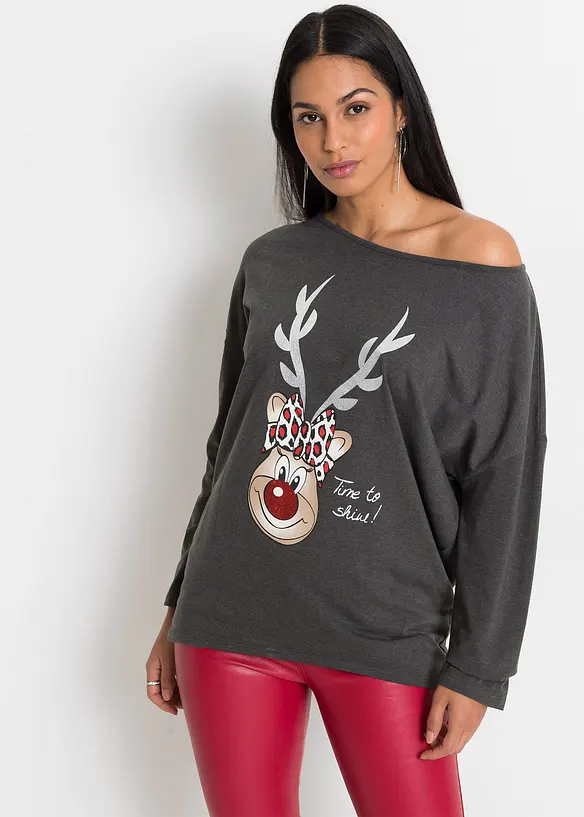 T-shirt de Noël épaules nues, bonprix