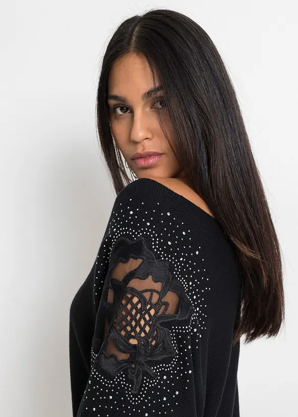 Pull en fine maille de viscose mélangée, bonprix