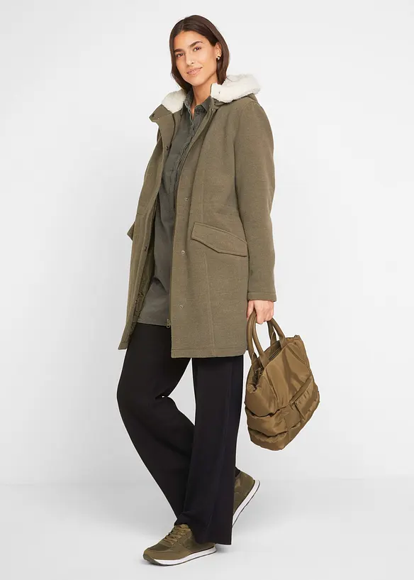 Pantalon large à taille élastiquée, viscose majoritaire, bonprix