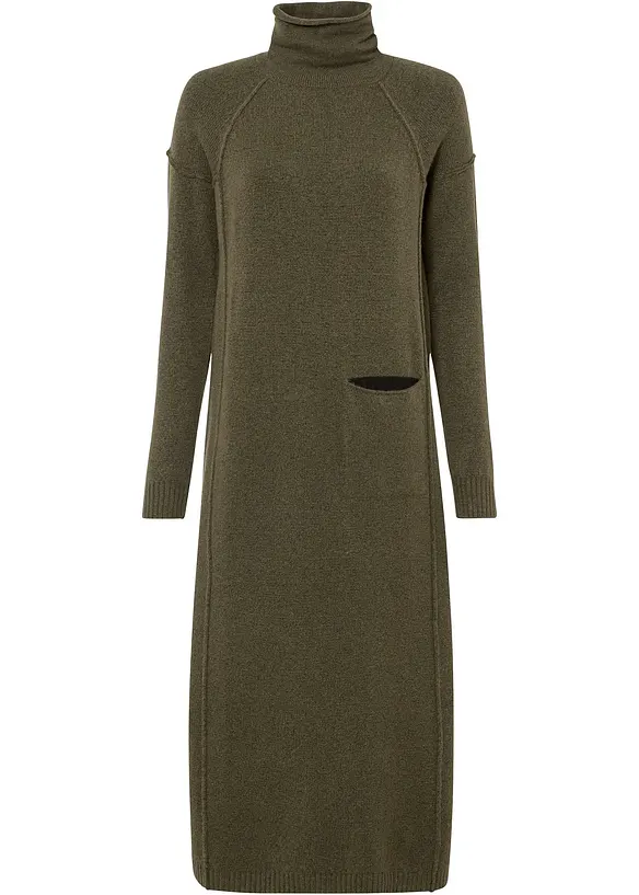 Robe en maille à col roulé, bonprix