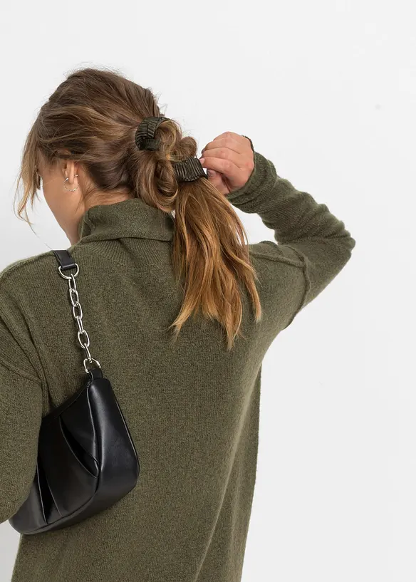 Robe en maille à col roulé, bonprix