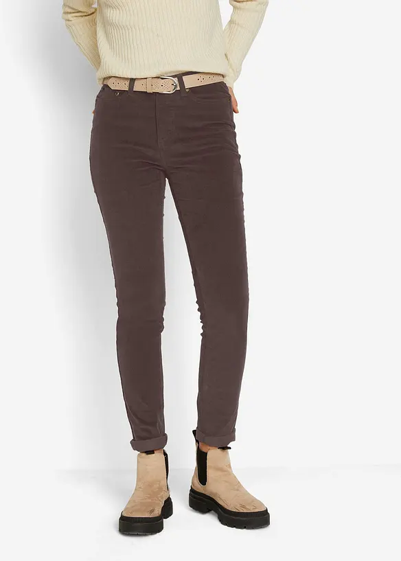 Pantalon skinny en velours côtelé extensible, bonprix