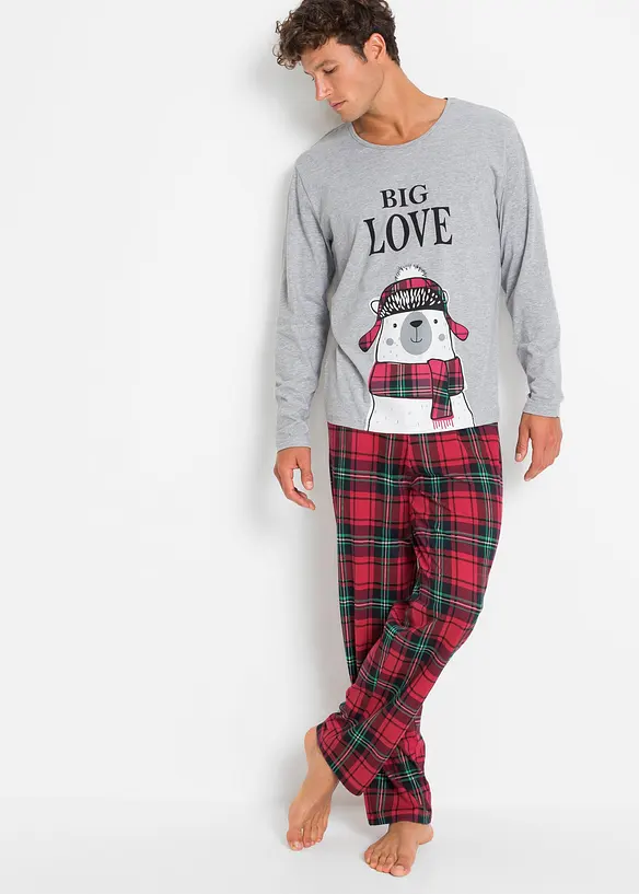 Pyjama coton manches longues, bonprix