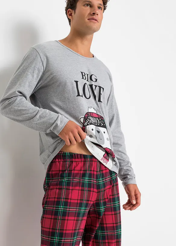 Pyjama coton manches longues, bonprix