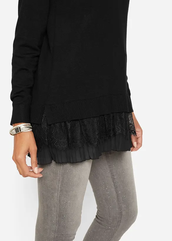 Pull fluide en fine maille, bonprix