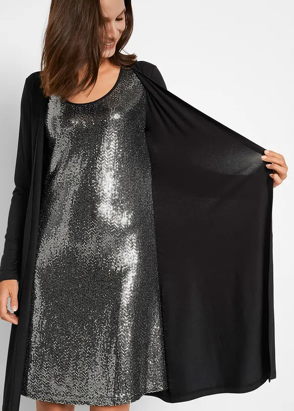 Robe en jersey viscose, avec gilet superposé, bonprix