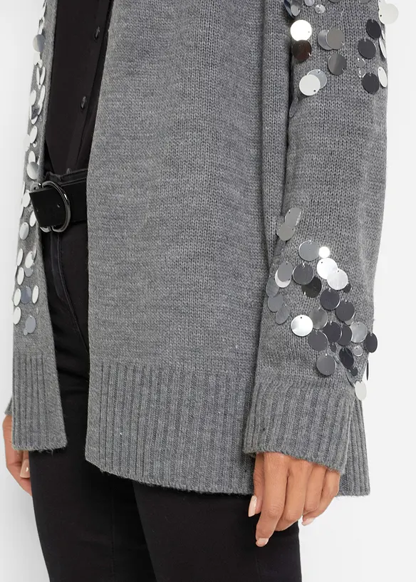 Gilet en maille avec sequins, bonprix